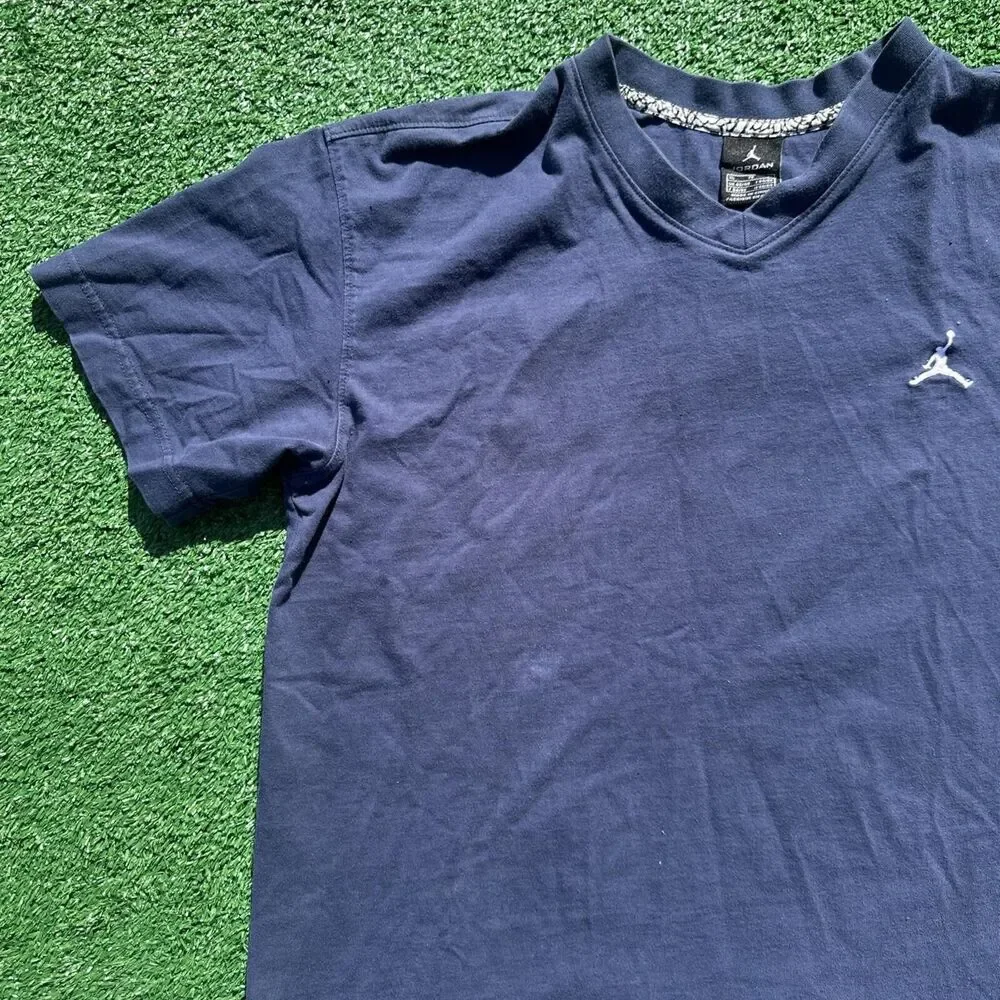 Vintage Nike Air Jordan Shirt Men’s XL Embroidered Jumpman Logo Blue White Y2K